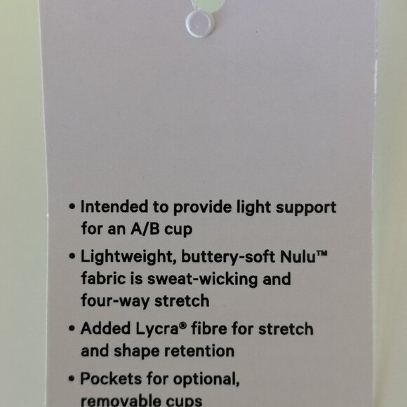 NWT LULULEMON LEVI Yellow Buttery Soft Nulu A/B Cup Love To Layer Bra 8 - Picture 7 of 7